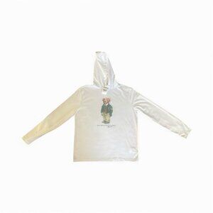 Ralph Lauren White Hoodie with Bear Design
